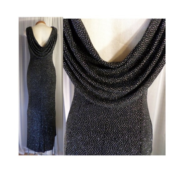 Long Black Gown Dress Dexy Low Back Size 10 Formal - Picture 2 of 8